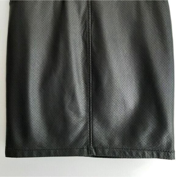 MINIMUM \ Micro Dot Pencil Mini Skirt Vegan Faux Leather Black Sz S - Picture 5 of 11